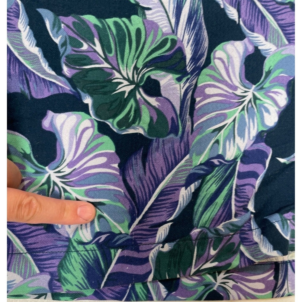 Tommy Bahama Button Up Camp Shirt Men's XXXL Purple Silk Blend Tropical Leaf 3X - Picture 7 of 10